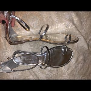 chrome/silver strappy sandals